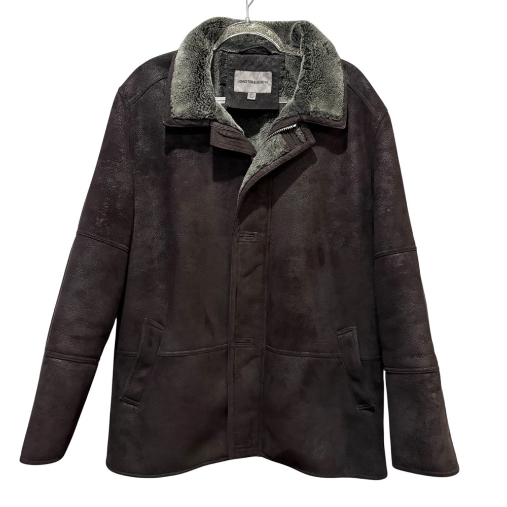 Johnston & Murphy Brown  Faux Shearling Lined Coat Jacket Men’s 2XL